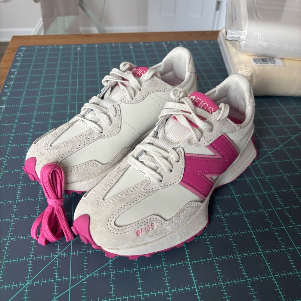 Figs Pink and Cream Retro-Inspired Sneakers
